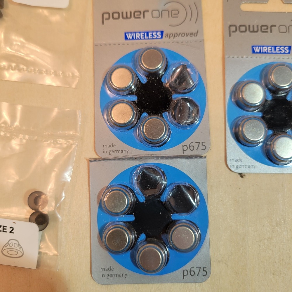 Power One Hearing Aid Batteries P675 Wireless & Bose Wax Guards Replacement Kit - Picture 2 of 12